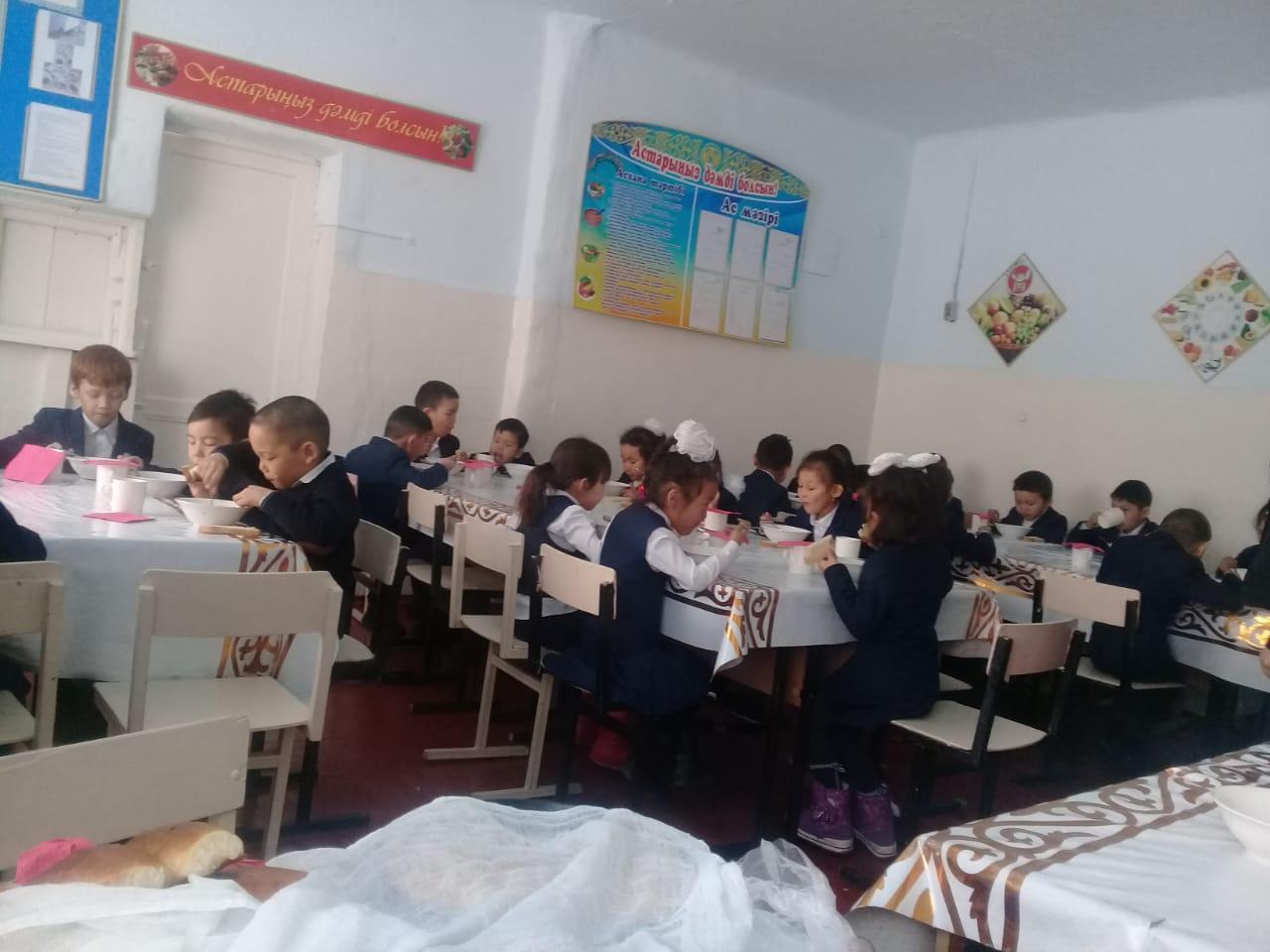 Оқушылардың тамақтану барысы