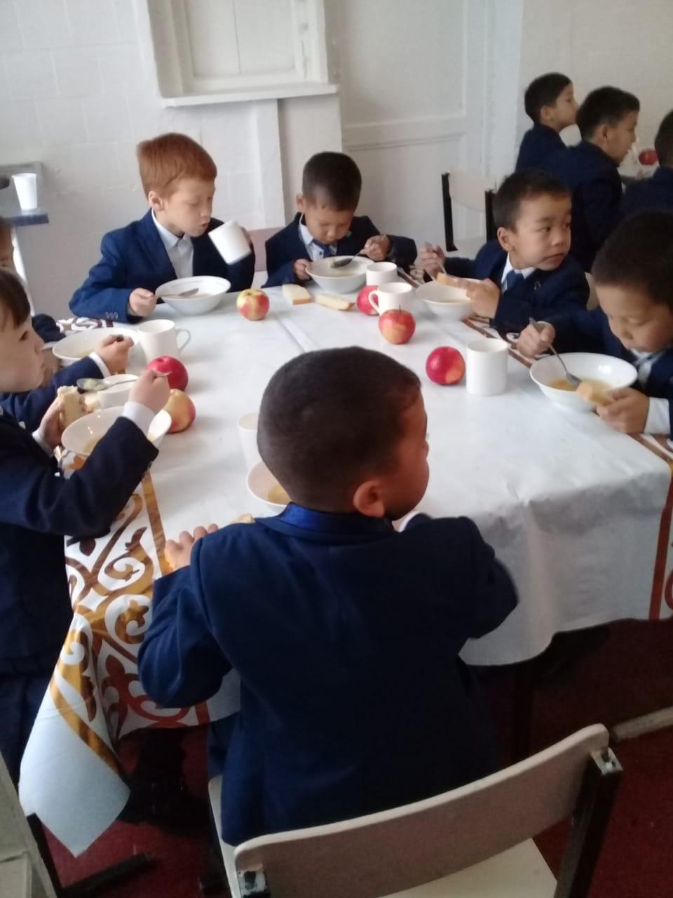 Оқушылардың тамақтану барысы