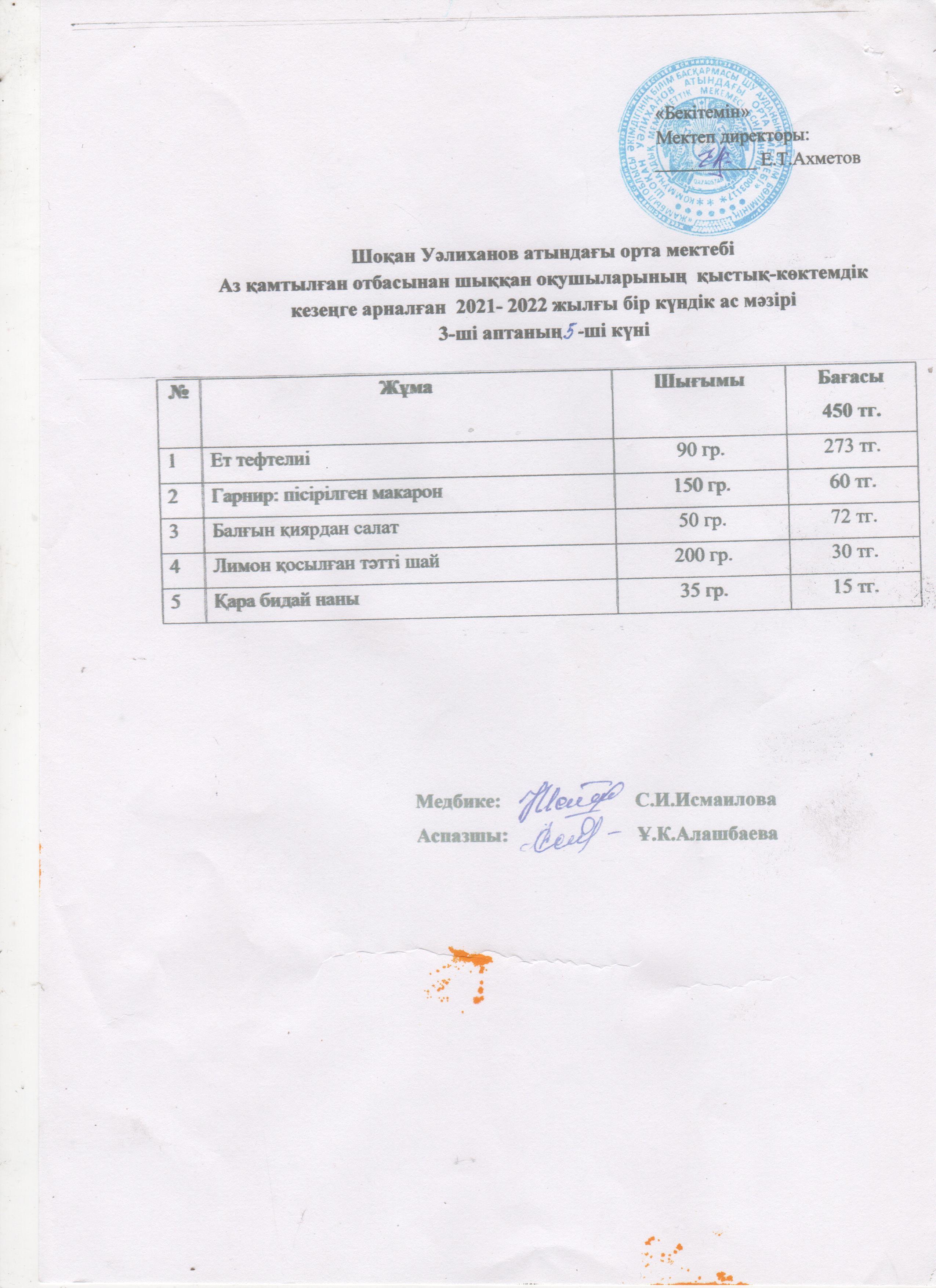 Ыстық тамақ бойынша  профилактикалық жұмыстар