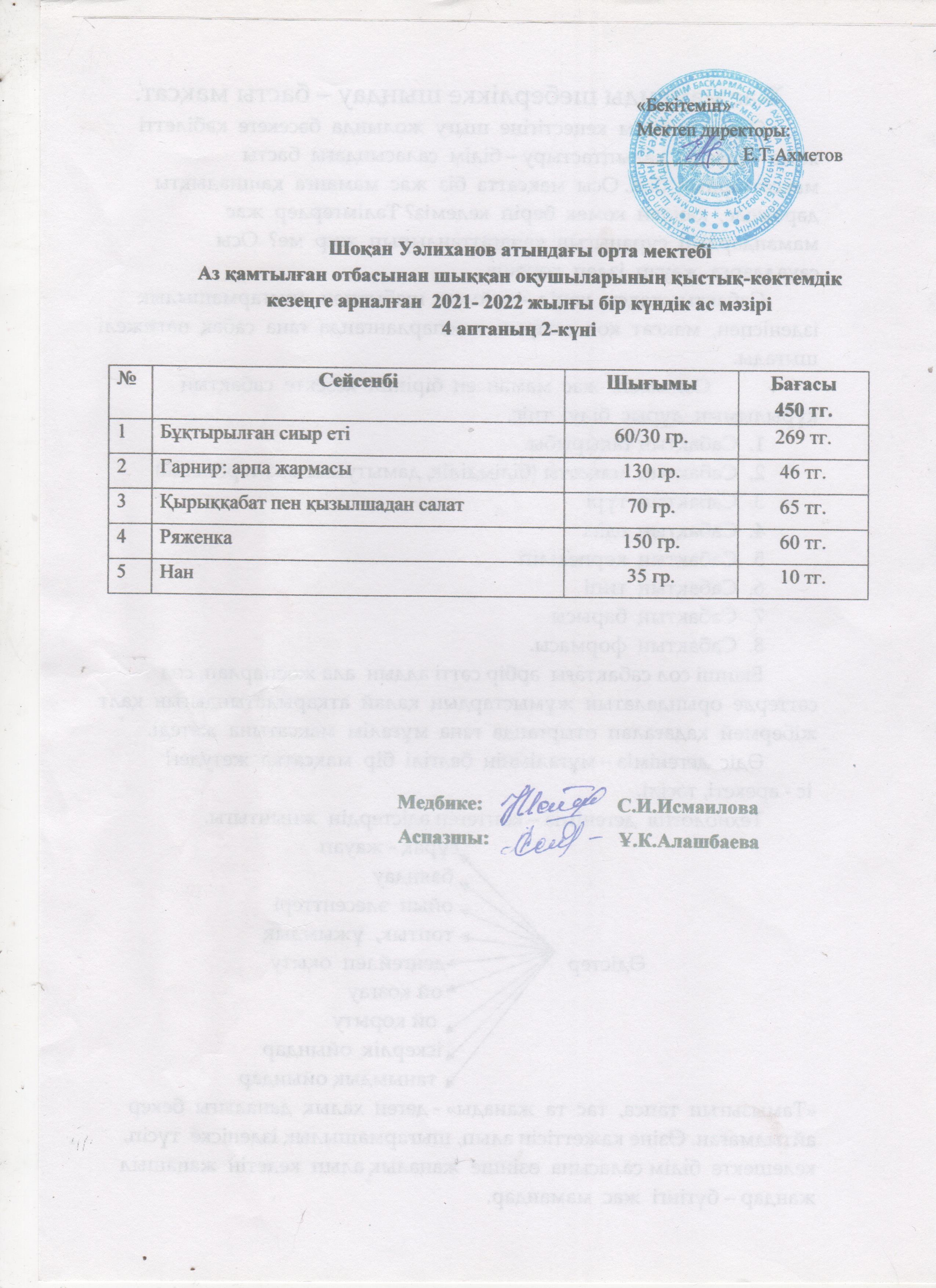 Ыстық тамақ бойынша  профилактикалық жұмыстар